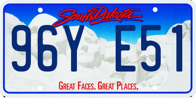 SD license plate 96YE51