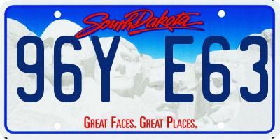 SD license plate 96YE63