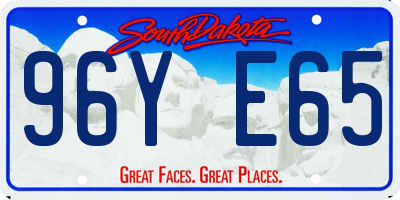 SD license plate 96YE65