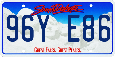SD license plate 96YE86