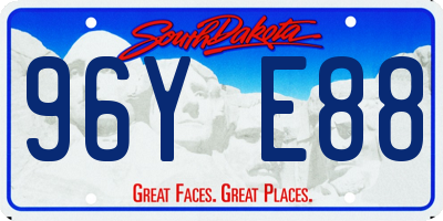 SD license plate 96YE88