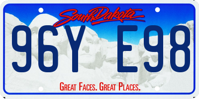 SD license plate 96YE98