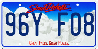 SD license plate 96YF08
