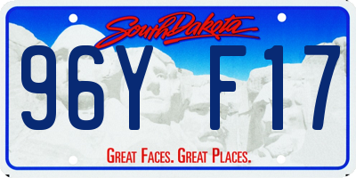 SD license plate 96YF17