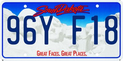 SD license plate 96YF18