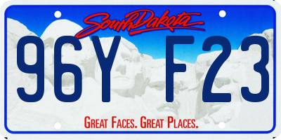 SD license plate 96YF23
