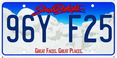 SD license plate 96YF25