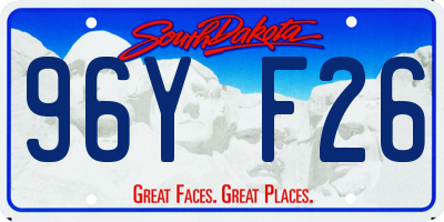 SD license plate 96YF26