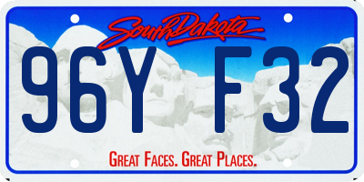SD license plate 96YF32