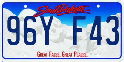 SD license plate 96YF43