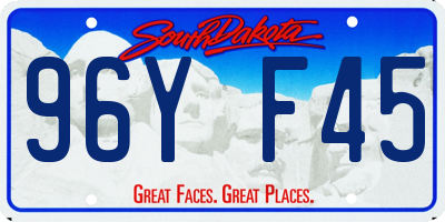 SD license plate 96YF45