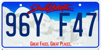SD license plate 96YF47