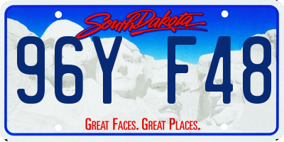 SD license plate 96YF48