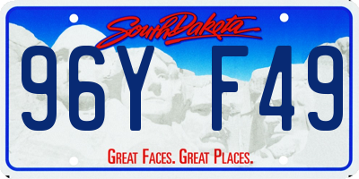 SD license plate 96YF49