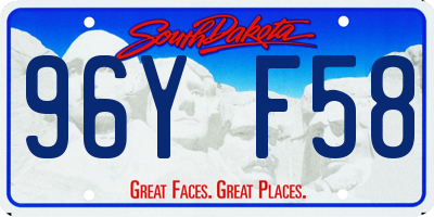 SD license plate 96YF58