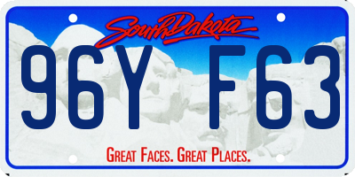 SD license plate 96YF63