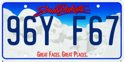 SD license plate 96YF67