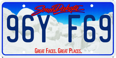 SD license plate 96YF69