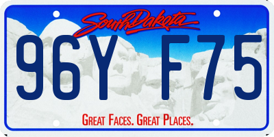 SD license plate 96YF75