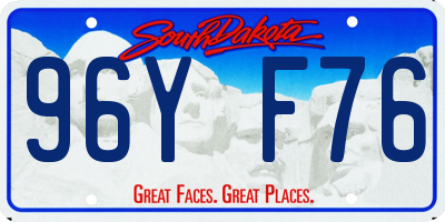 SD license plate 96YF76