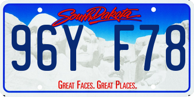 SD license plate 96YF78