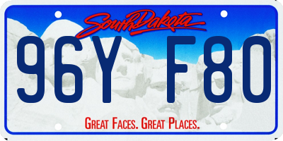 SD license plate 96YF80