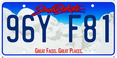 SD license plate 96YF81