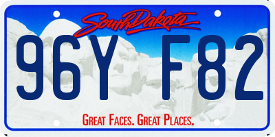 SD license plate 96YF82