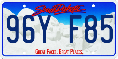 SD license plate 96YF85