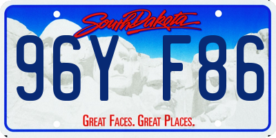 SD license plate 96YF86