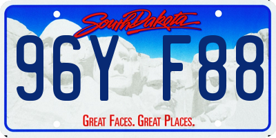 SD license plate 96YF88