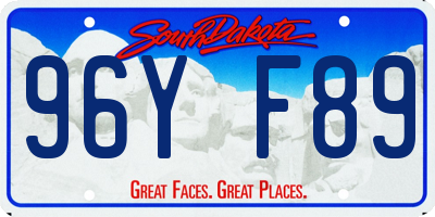 SD license plate 96YF89