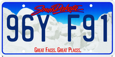 SD license plate 96YF91