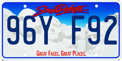 SD license plate 96YF92