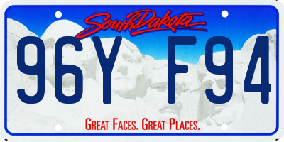 SD license plate 96YF94