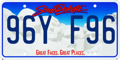 SD license plate 96YF96