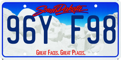 SD license plate 96YF98