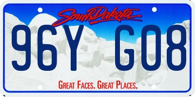 SD license plate 96YG08