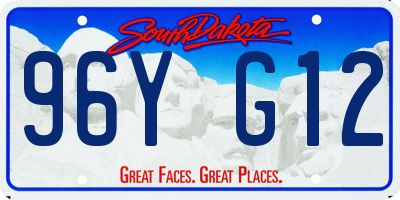 SD license plate 96YG12