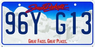 SD license plate 96YG13