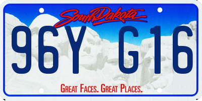 SD license plate 96YG16