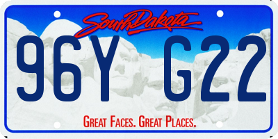 SD license plate 96YG22