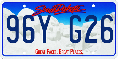 SD license plate 96YG26
