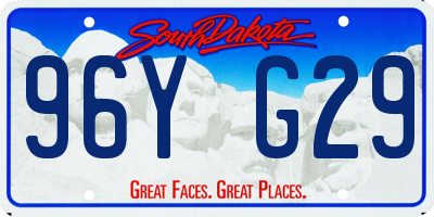 SD license plate 96YG29
