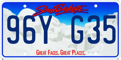 SD license plate 96YG35