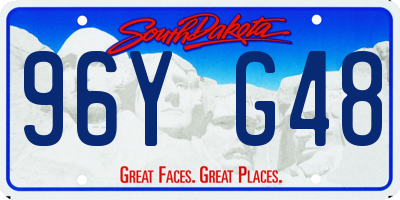 SD license plate 96YG48