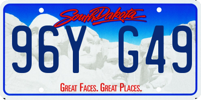 SD license plate 96YG49