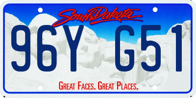 SD license plate 96YG51