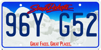 SD license plate 96YG52