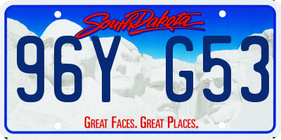 SD license plate 96YG53